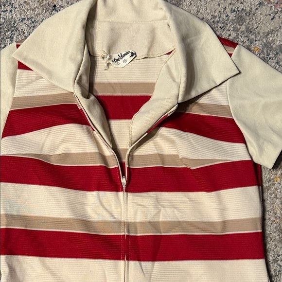 Vintage 1970s Fire Islander Zip Front Top S - Picture 2 of 7